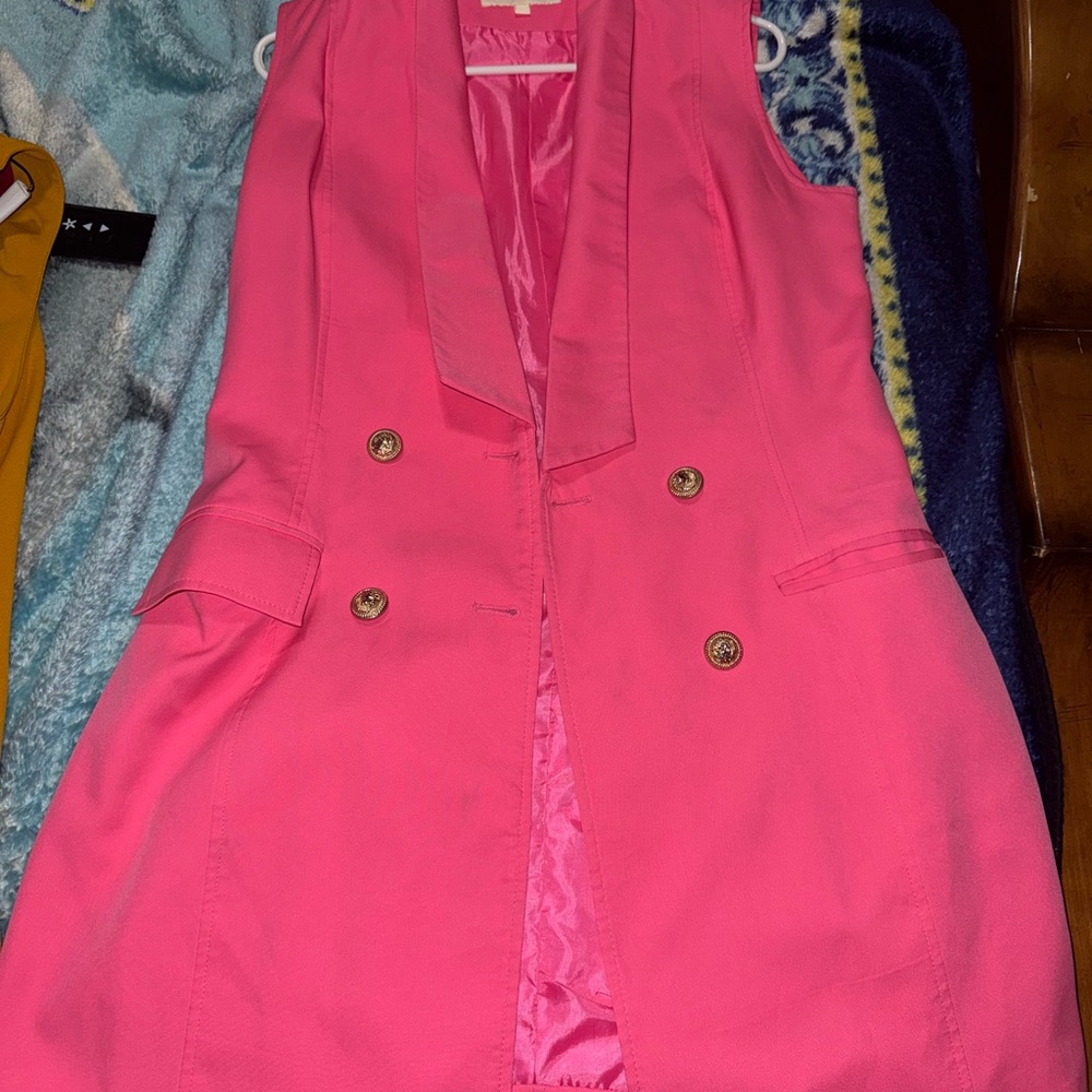 Pink Double-Breasted Women's Blazer